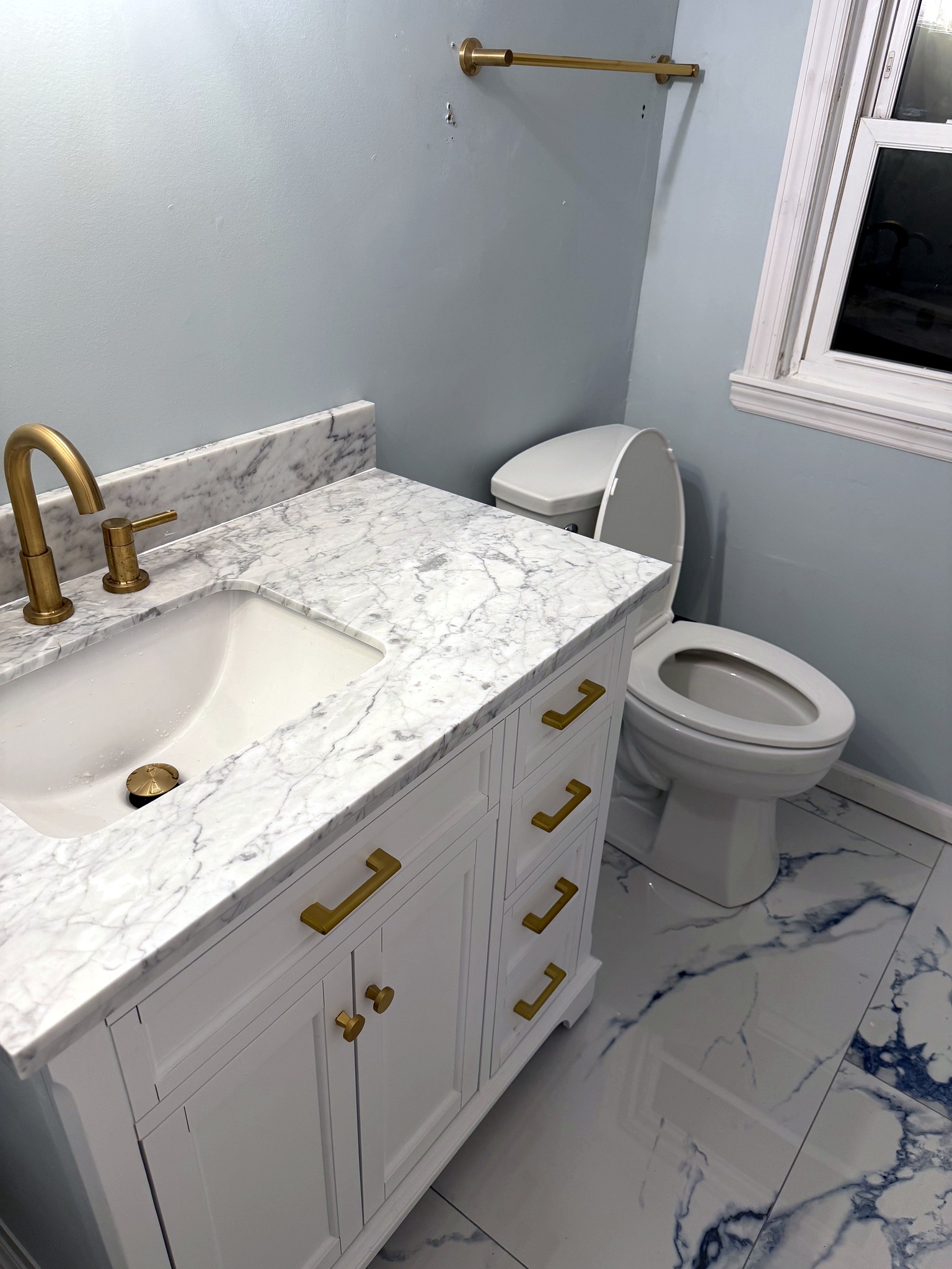 Marble tile bathroom built by IAC