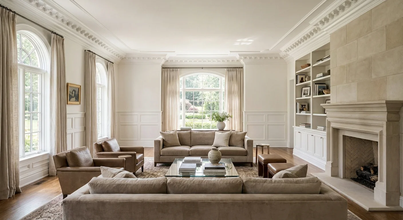 Crown Molding & Trim Guide | NJ, NY, PA Home Improvement (design concept, AI render)