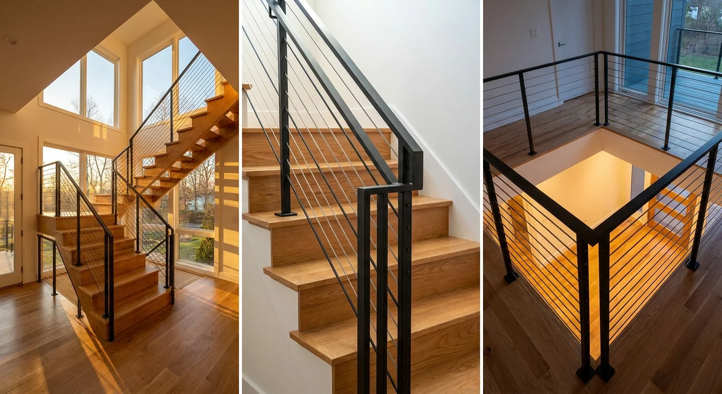 Custom Staircase & Railing Ideas | NJ, NY, PA (design concept, AI render)