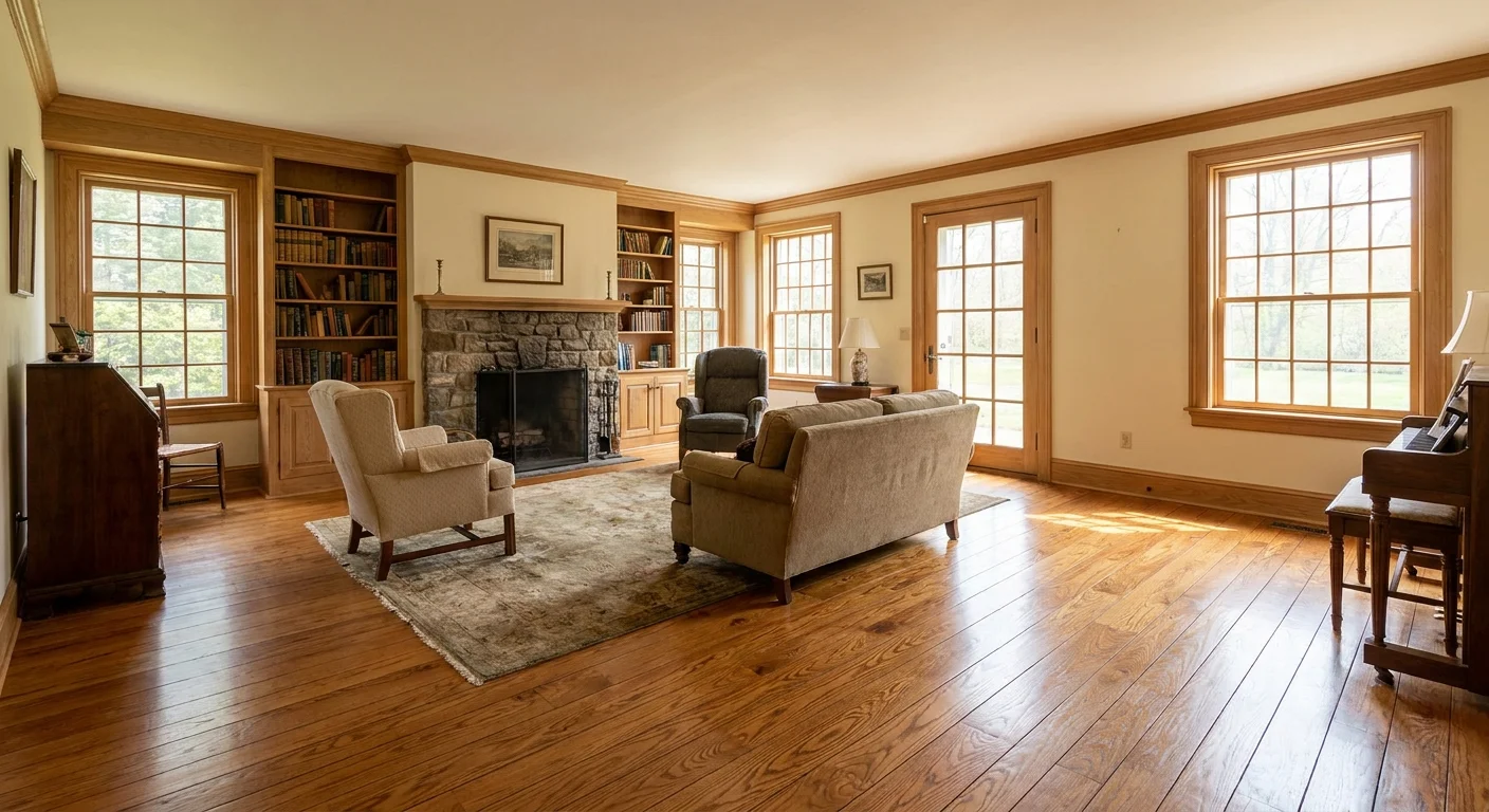 Hardwood Floor Refinishing in Monmouth County, NJ (design concept, AI render)