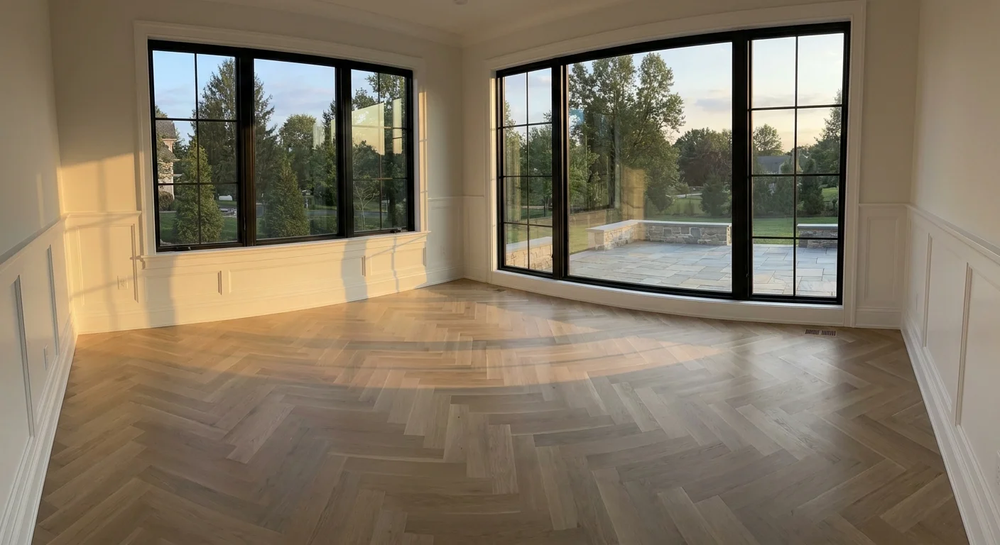 How Much Does Herringbone Flooring Cost in NJ? (design concept, AI render)