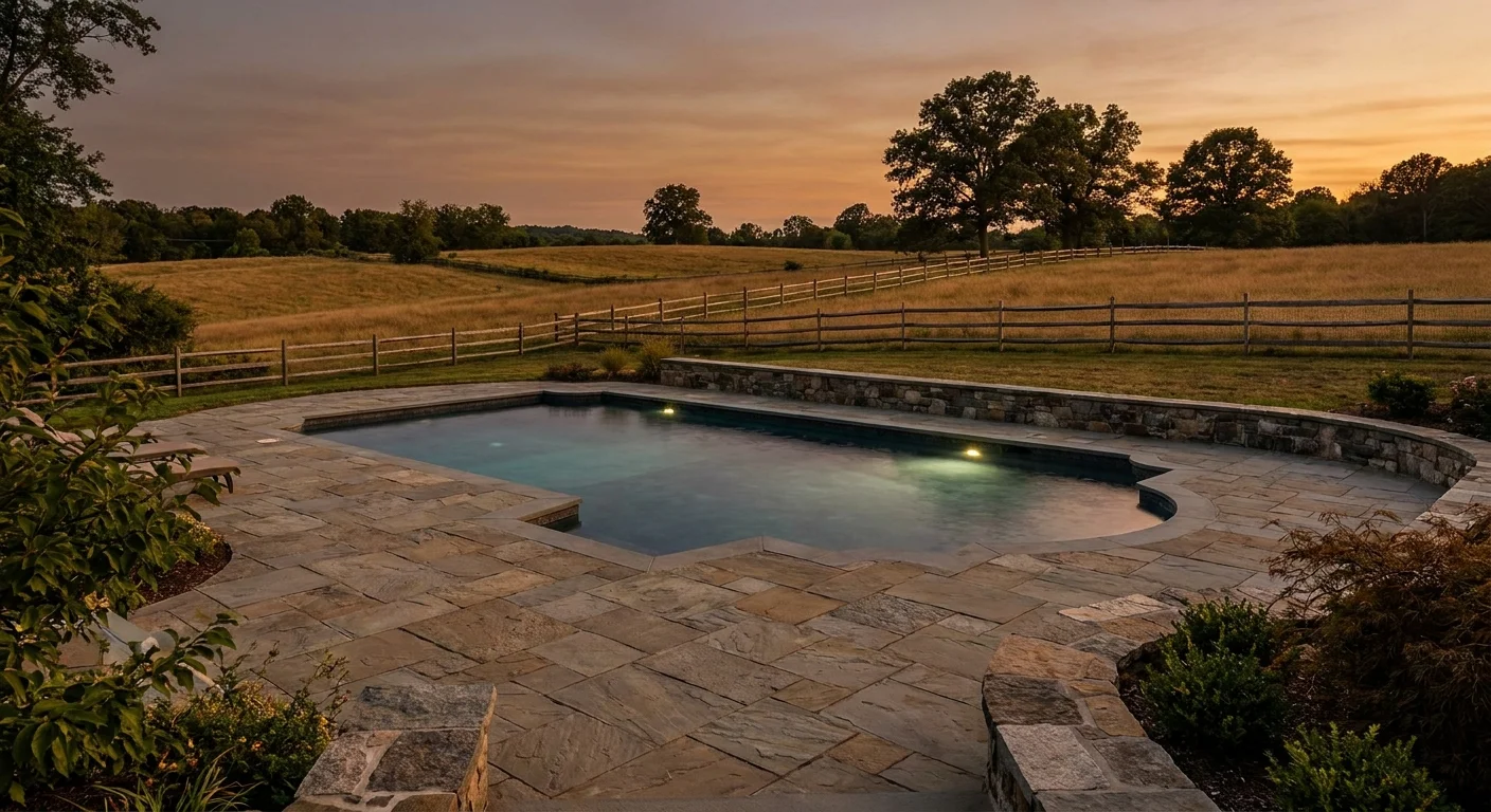 Paver Patios in Colts Neck, NJ: Pool Decks and Walkways (design concept, AI render)